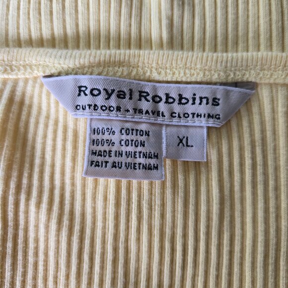ROYAL ROBBINS Yellow  Cotton Ribbed Short Sleeve XL - Picture 3 of 3